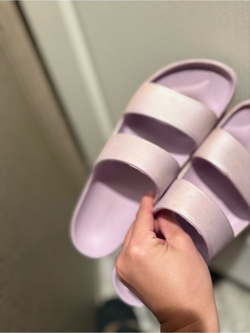 Old Navy Lavender Double-Strap Slide Sandals